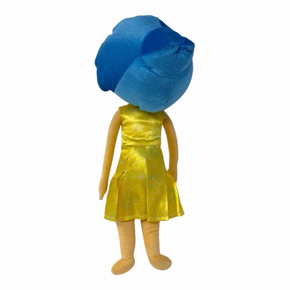 Disney Pixar Inside Out Joy Plush Stuffed Toy Yellow‎ Dress Blue Hair 10 Inch